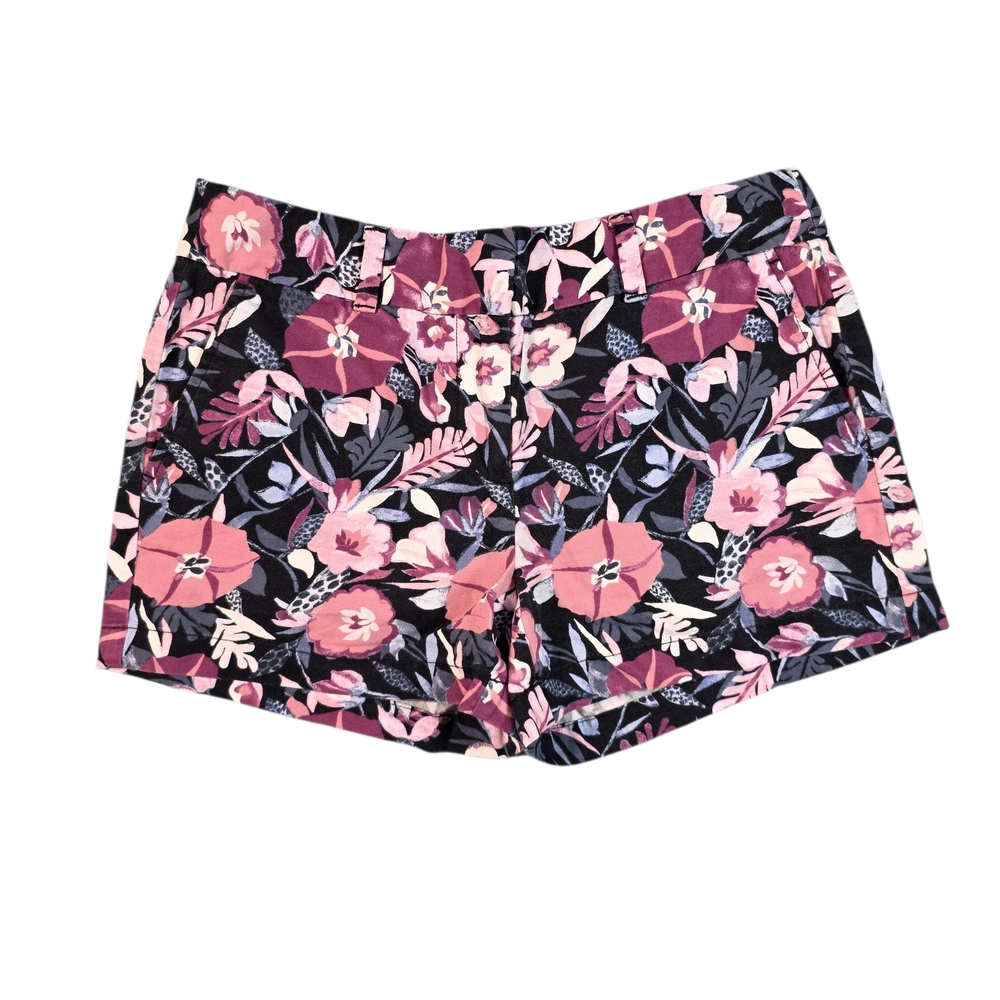 Loft Floral Pink and Black Women's Shorts Sz 2